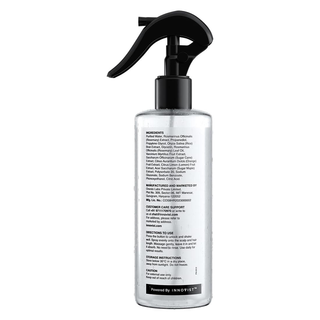 Bare Anatomy Nature x Science Rosemary Water Spray for Hair Growth & Hair Thickness with Rice Water