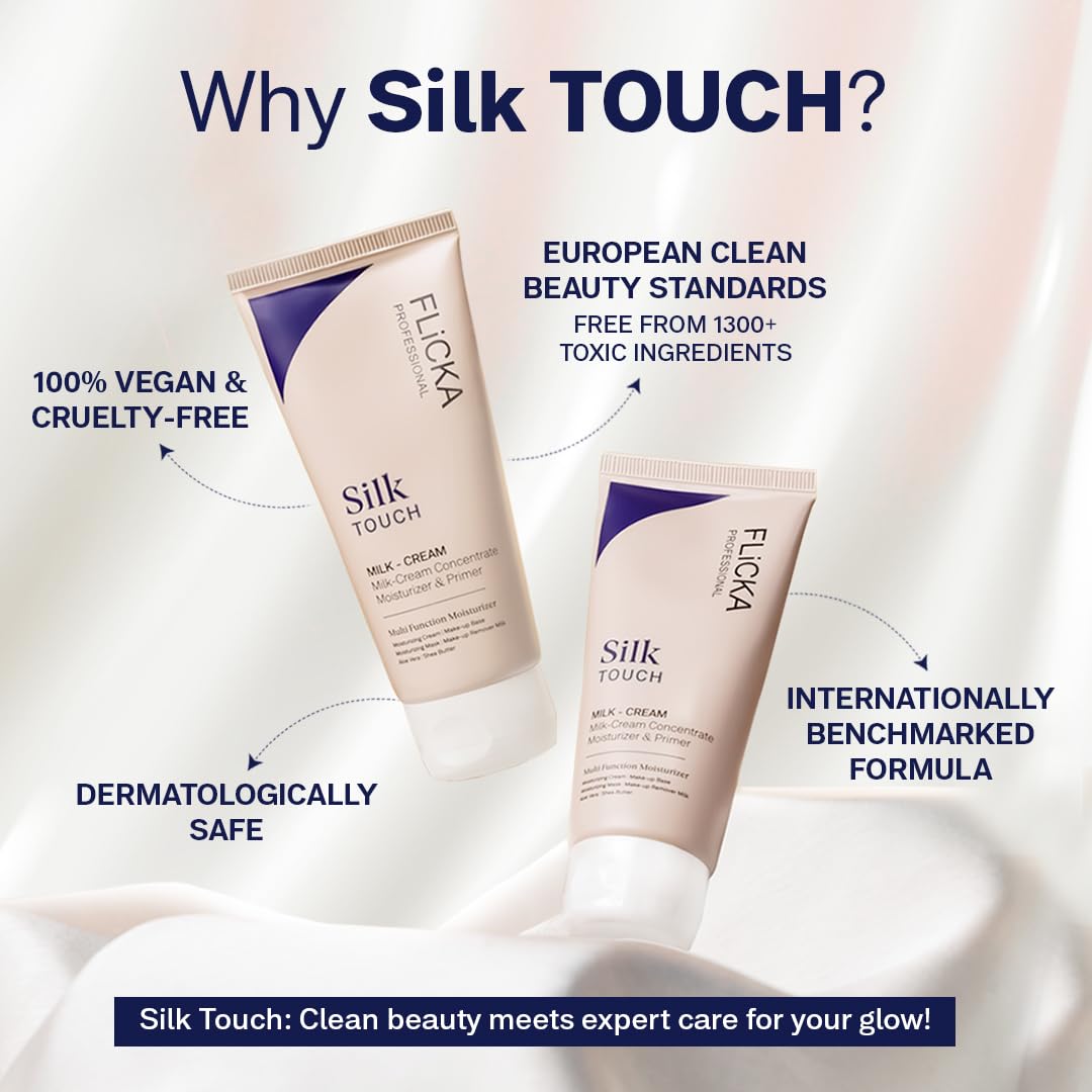 FLiCKA Silk Touch 3 in 1 Moisturizer and Primer for Face Hydrating, Lightweight
